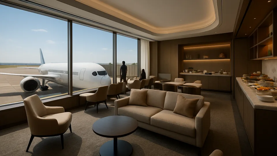 Découvrez le Plaza Premium First à l'aéroport de Dallas Fort Worth, le premier lounge haut de gamme aux États-Unis, offrant un service attentionné et une cuisine de qualité.